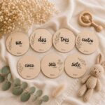 Discos de madera para fotos de bebé - Imagen 2