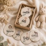 Discos de madera para fotos de bebé
