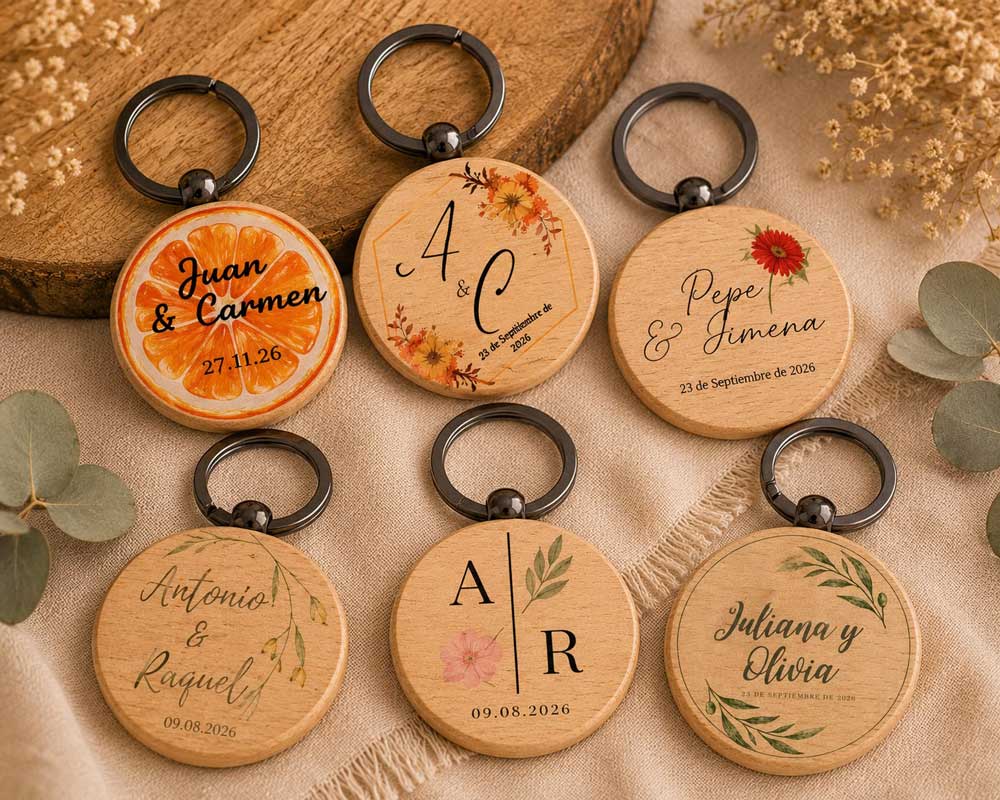 llaveros-impresos Llaveros de madera personalizados impresos - Imagen 1