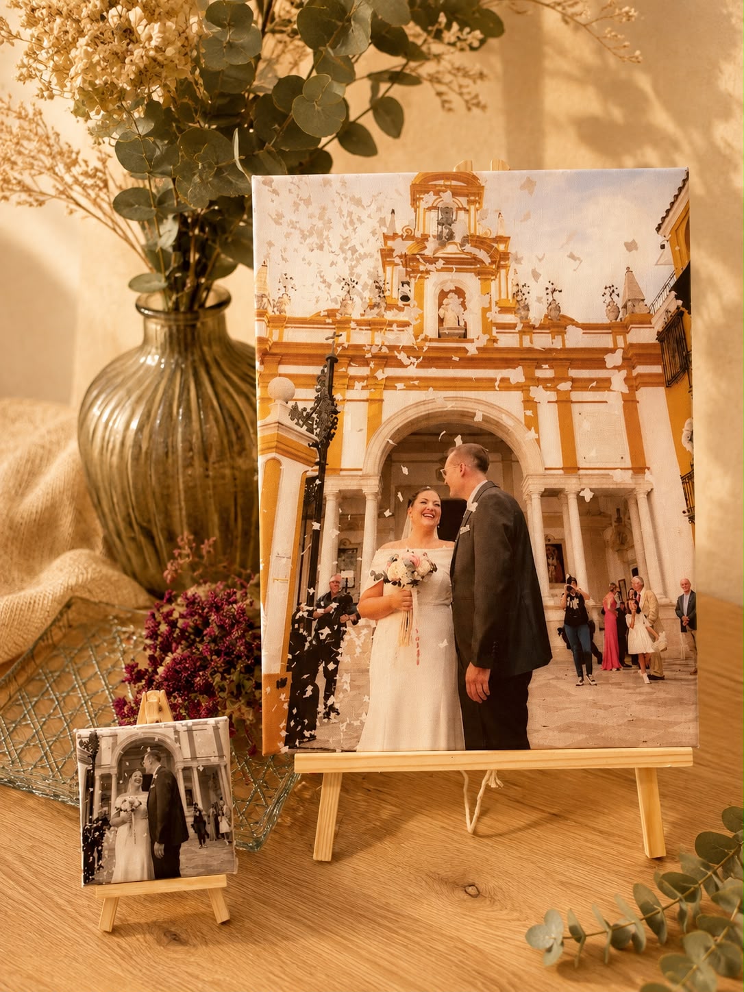 Lienzo grabado Pack de lienzo personalizado 30 × 40 cm + mini lienzo de regalo - Imagen 1