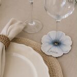 Marcasitios de papel personalizados con forma floral