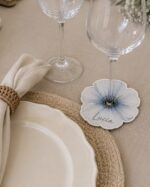 Marcasitios de papel personalizados con forma floral