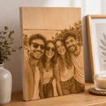 Foto grabada en madera abedul de 18 mm con dedicatoria