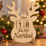 Contador de días para Navidad en madera de abedul