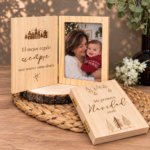 Marco libro de Navidad personalizado con foto y dedicatoria