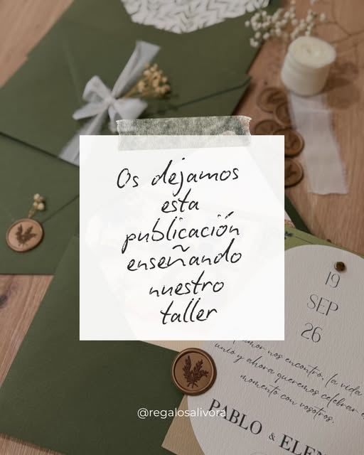 Invitaciones de boda y presentación del taller de Alivora